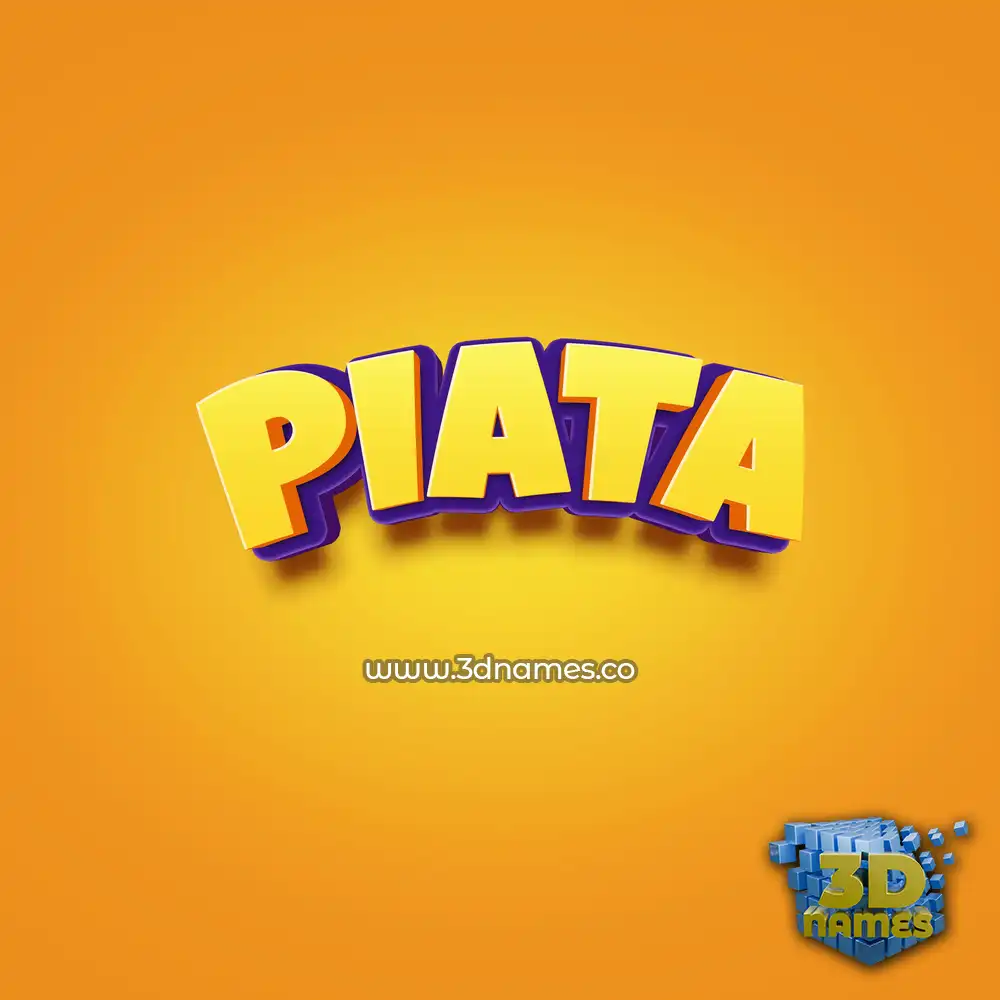 piata in Orange Toon style - 3D name wallpaper