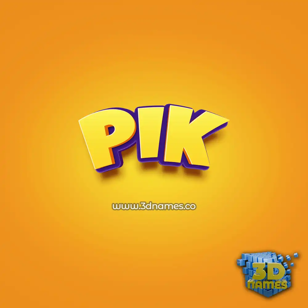 pik in Orange Toon style - 3D name wallpaper