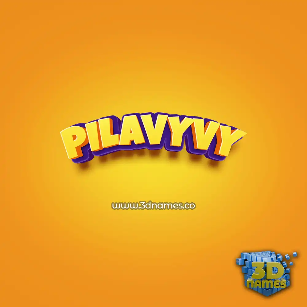 pilavyvy in Orange Toon style - 3D name wallpaper