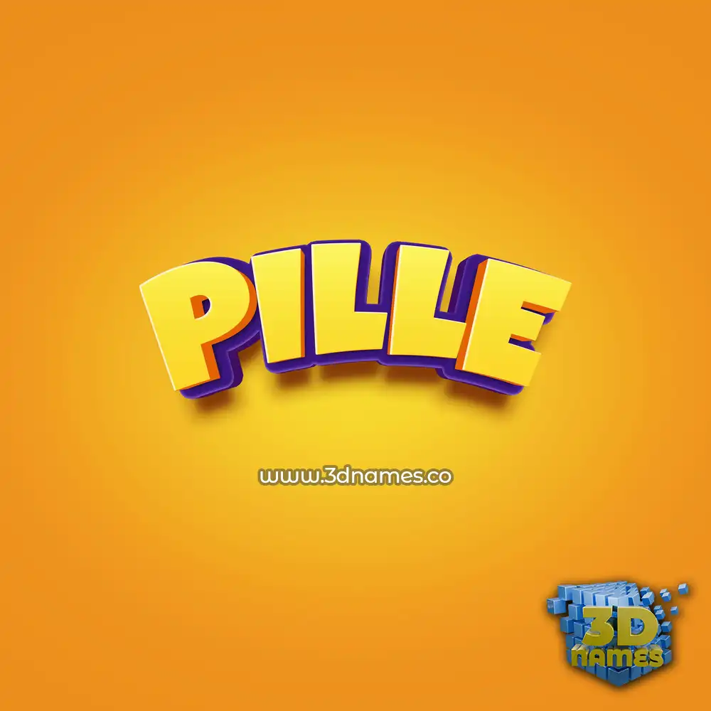 pille in Orange Toon style - 3D name wallpaper