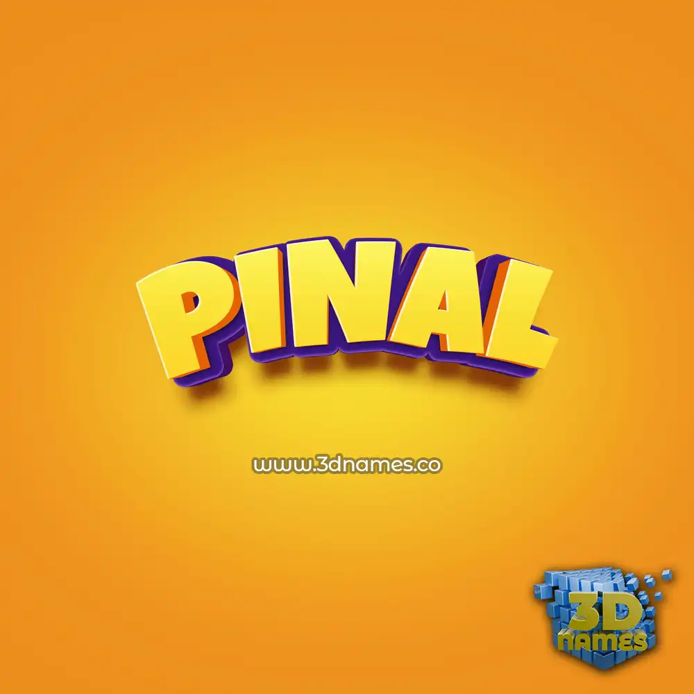 pinal in Orange Toon style - 3D name wallpaper