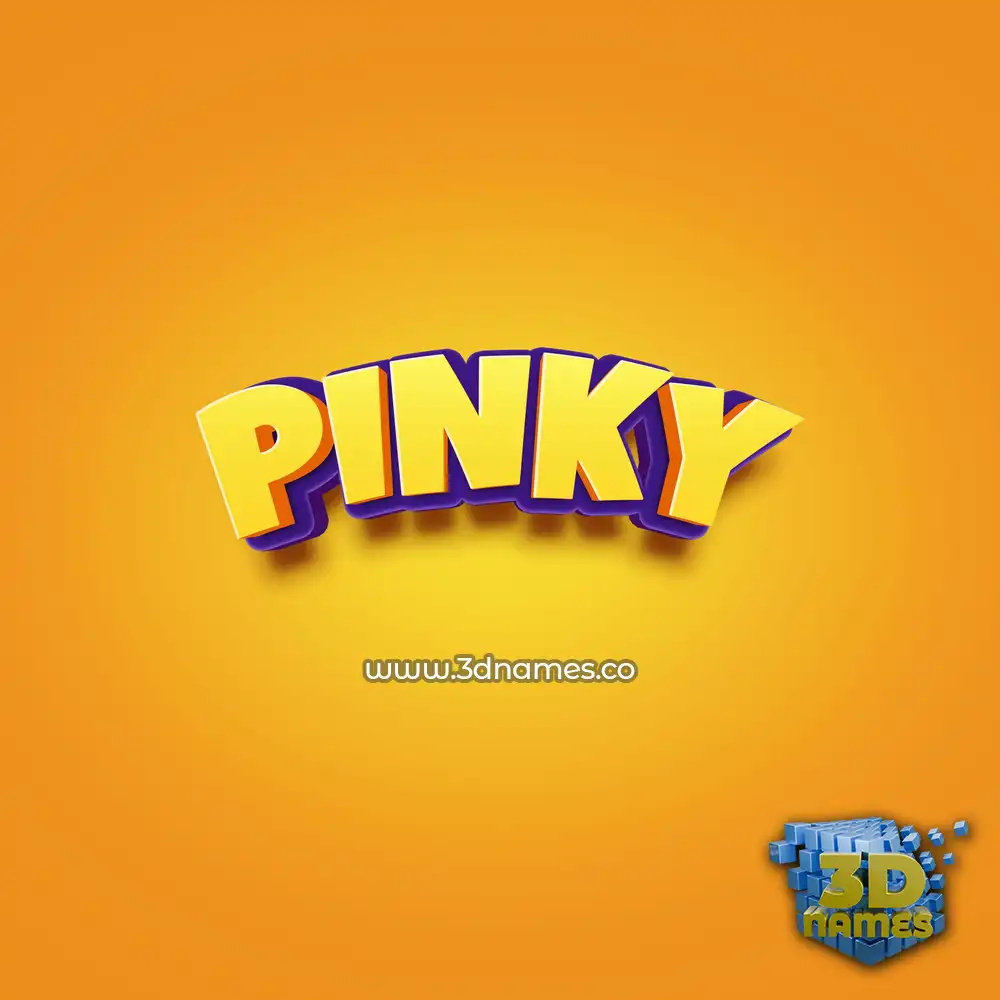 pinky in Orange Toon style - 3D name wallpaper