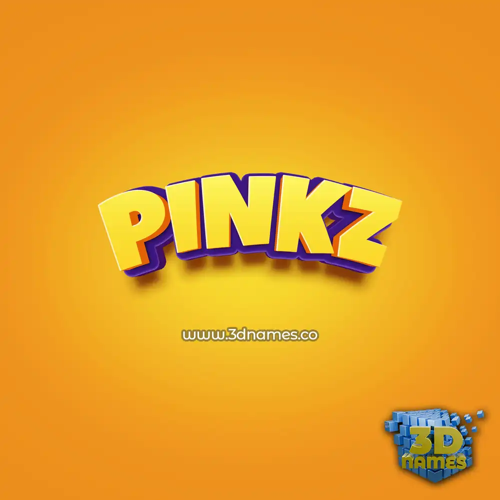 pinkz in Orange Toon style - 3D name wallpaper