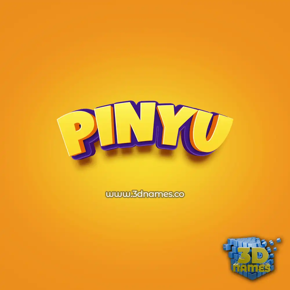 pinyu in Orange Toon style - 3D name wallpaper