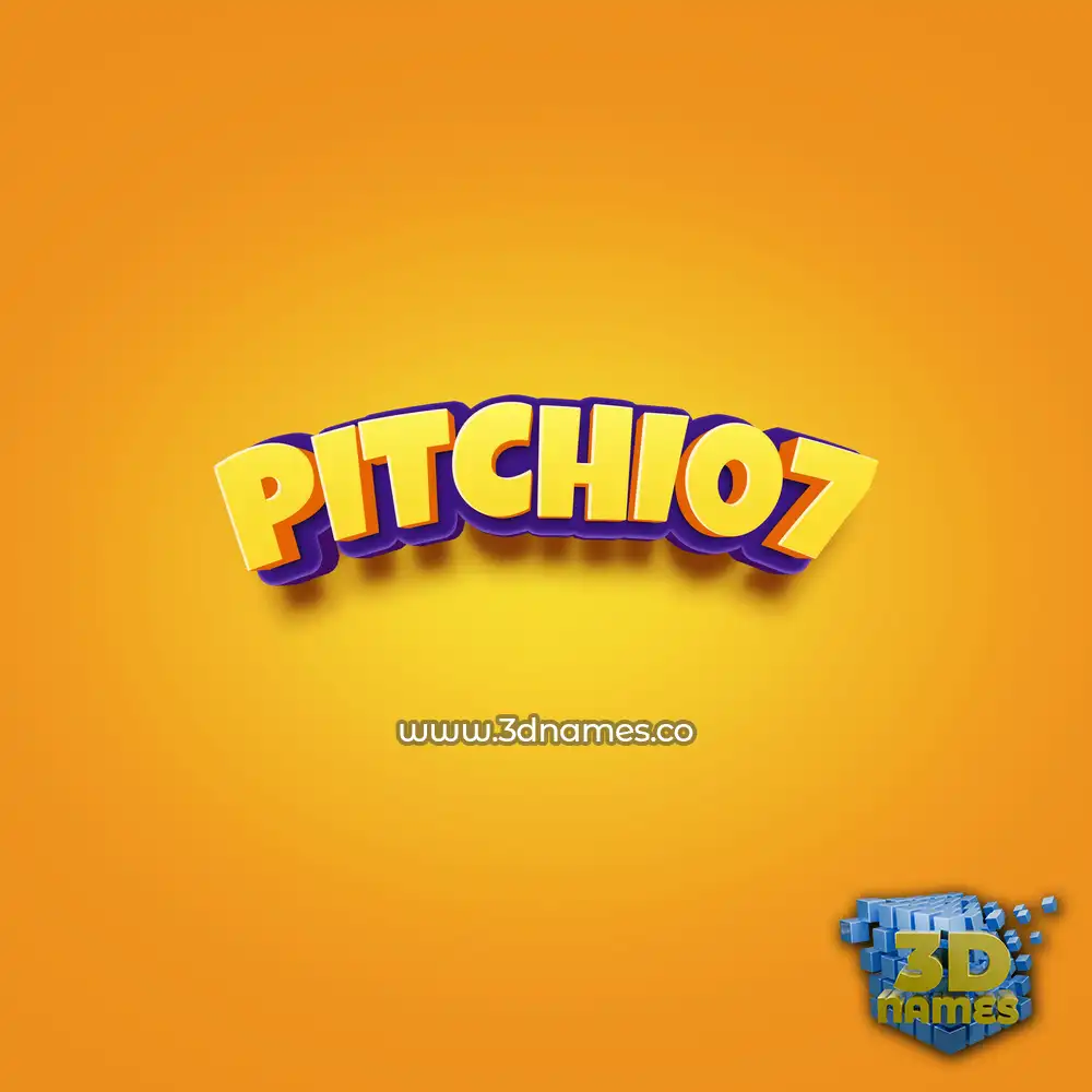 pitchi07 in Orange Toon style - 3D name wallpaper