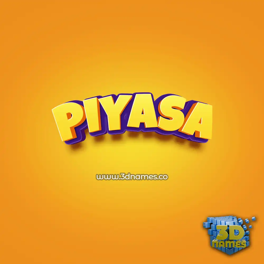 piyasa in Orange Toon style - 3D name wallpaper