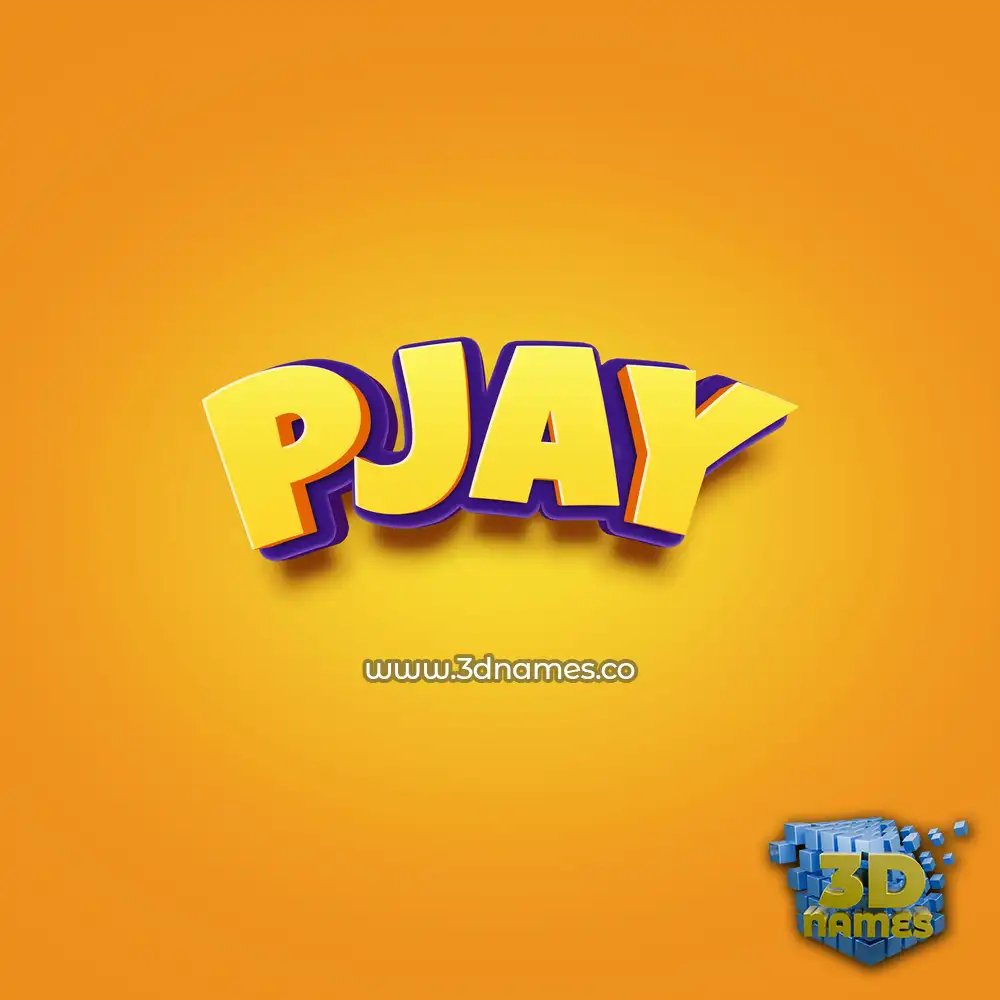 pjay in Orange Toon style - 3D name wallpaper