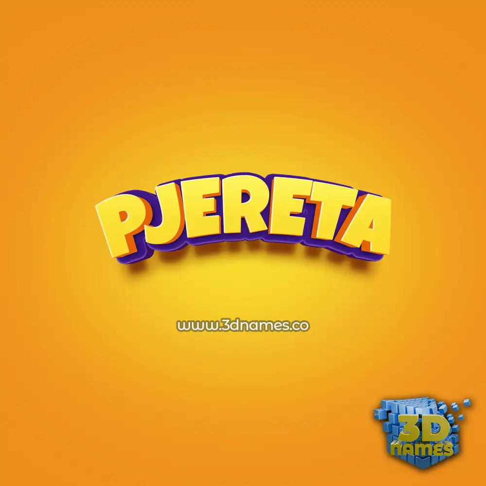 pjereta in Orange Toon style - 3D name wallpaper