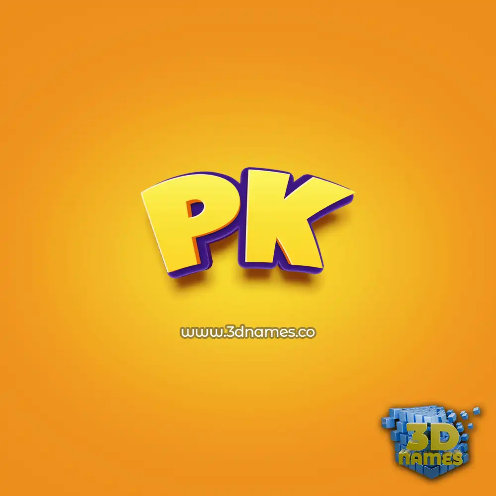 pk in Orange Toon style - 3D name wallpaper