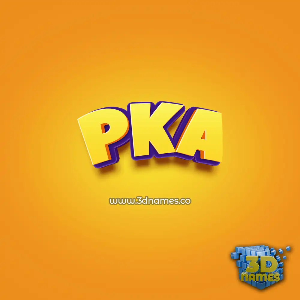 pka in Orange Toon style - 3D name wallpaper