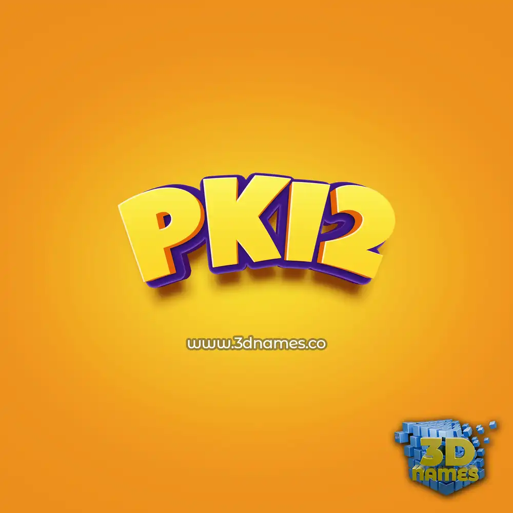 pki2 in Orange Toon style - 3D name wallpaper