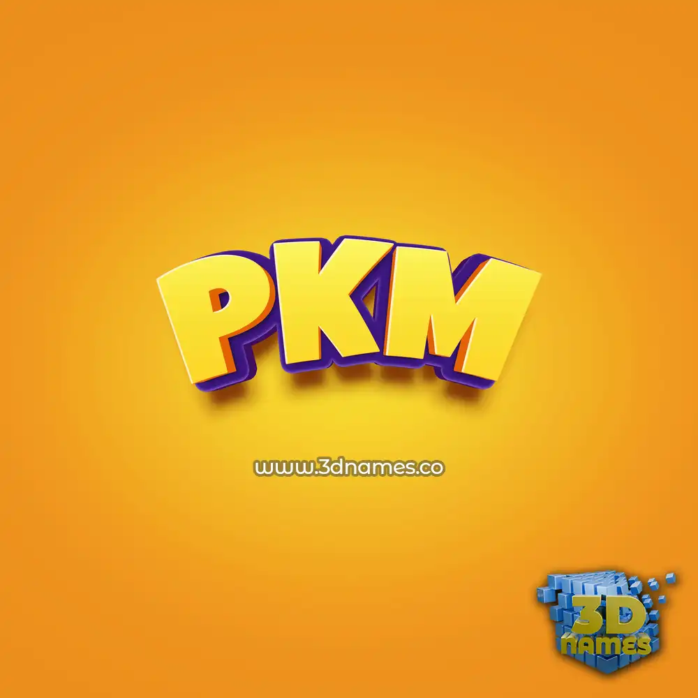 pkm in Orange Toon style - 3D name wallpaper