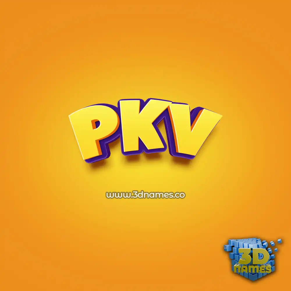 pkv in Orange Toon style - 3D name wallpaper