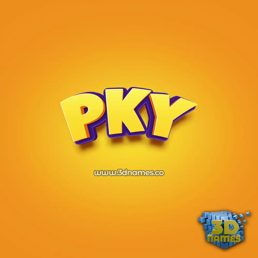 pky in Orange Toon style - 3D name wallpaper