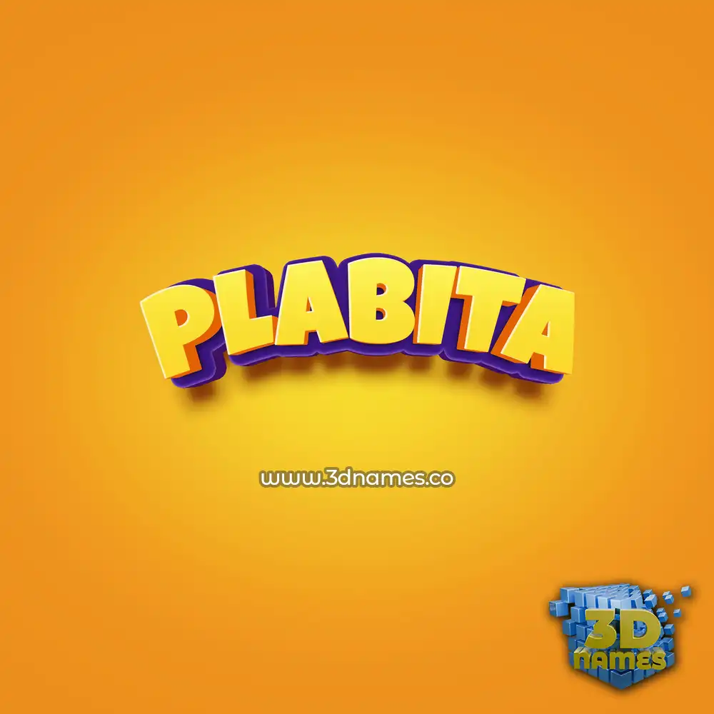 plabita in Orange Toon style - 3D name wallpaper
