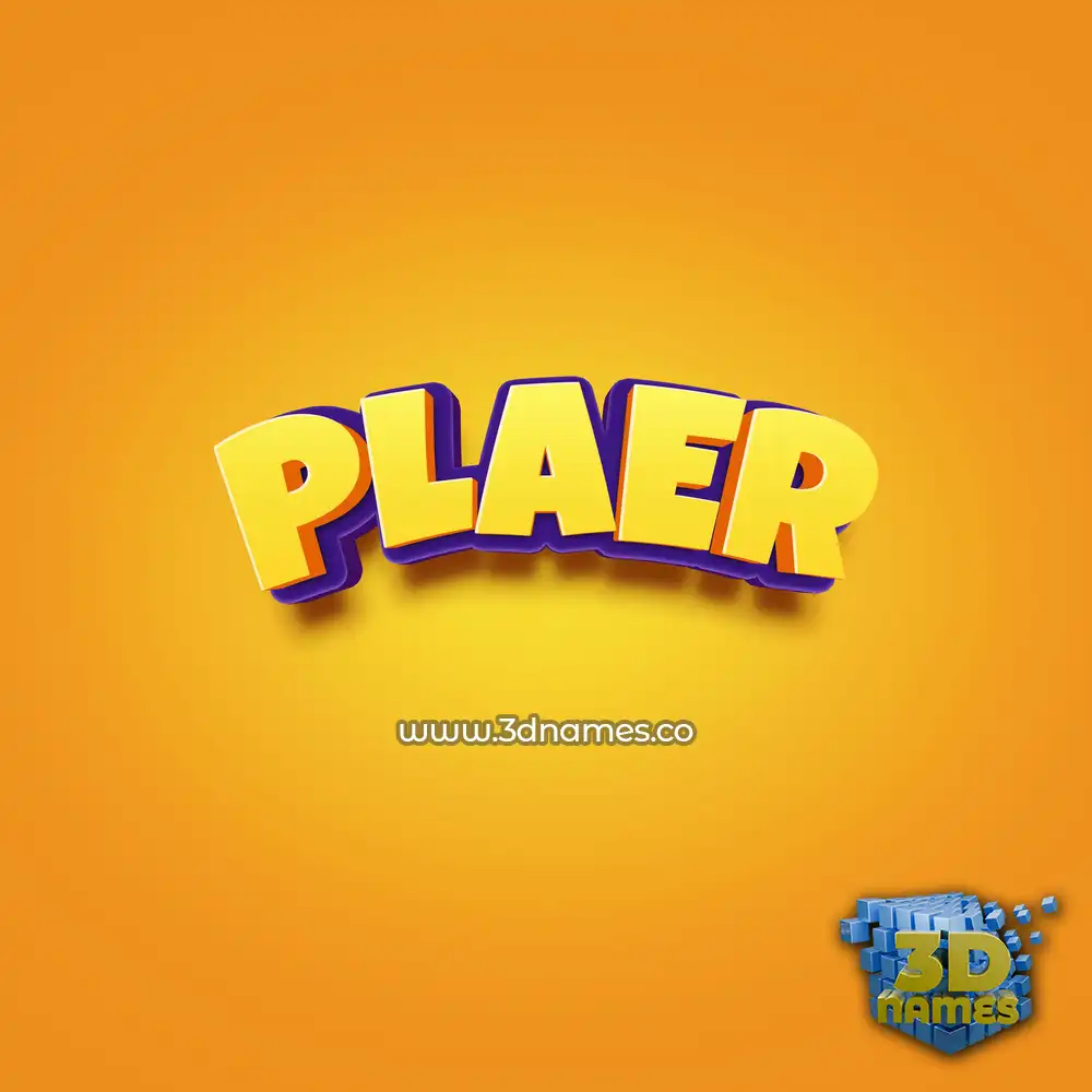 plaer in Orange Toon style - 3D name wallpaper