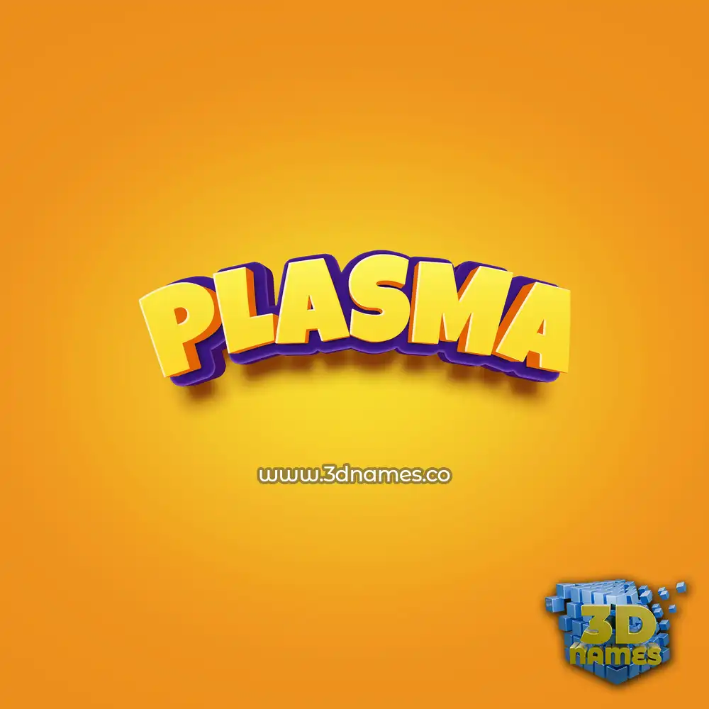 plasma in Orange Toon style - 3D name wallpaper