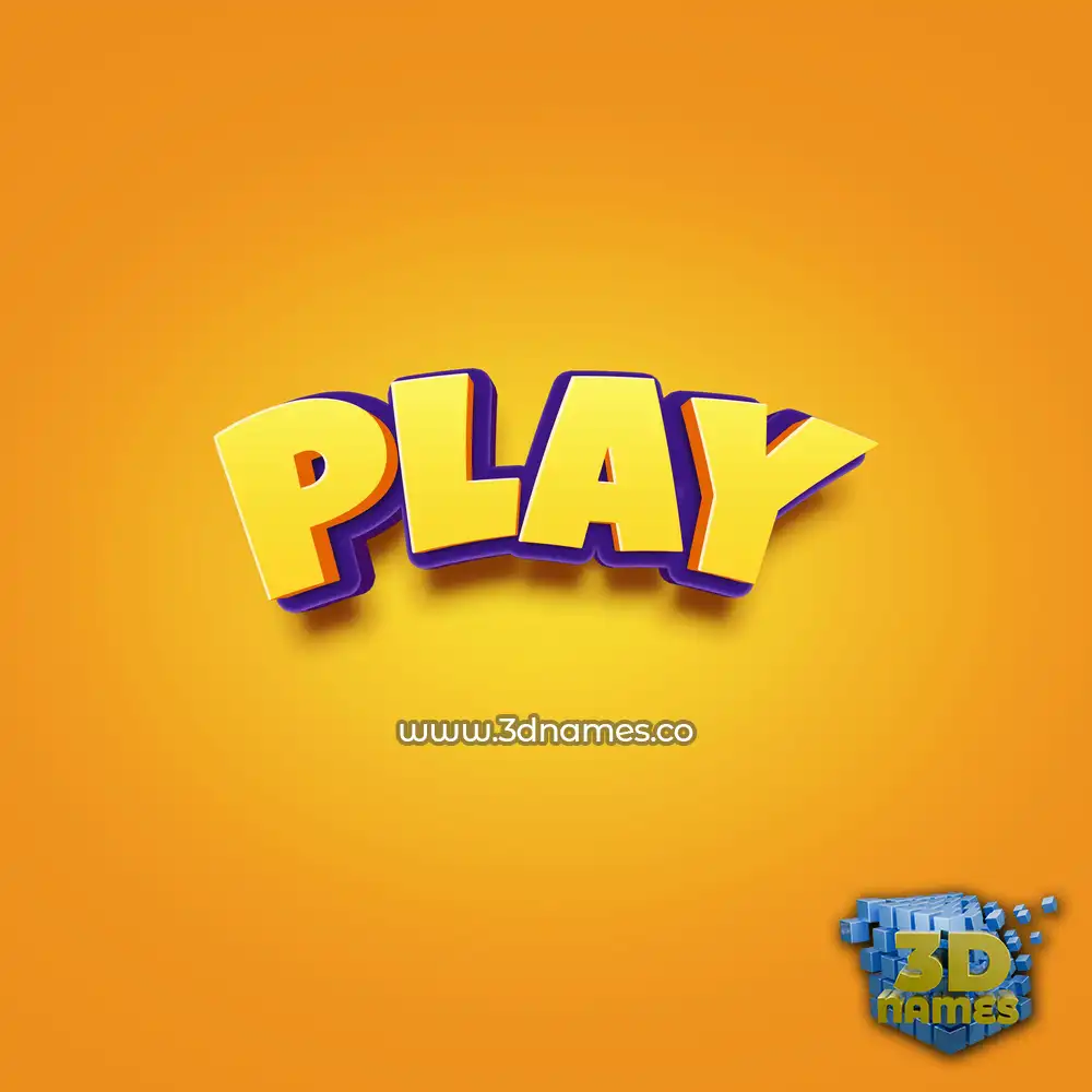 play in Orange Toon style - 3D name wallpaper
