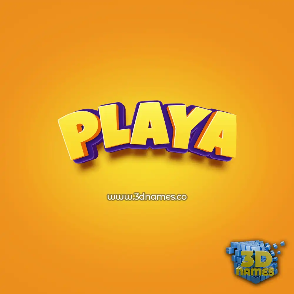 playa in Orange Toon style - 3D name wallpaper