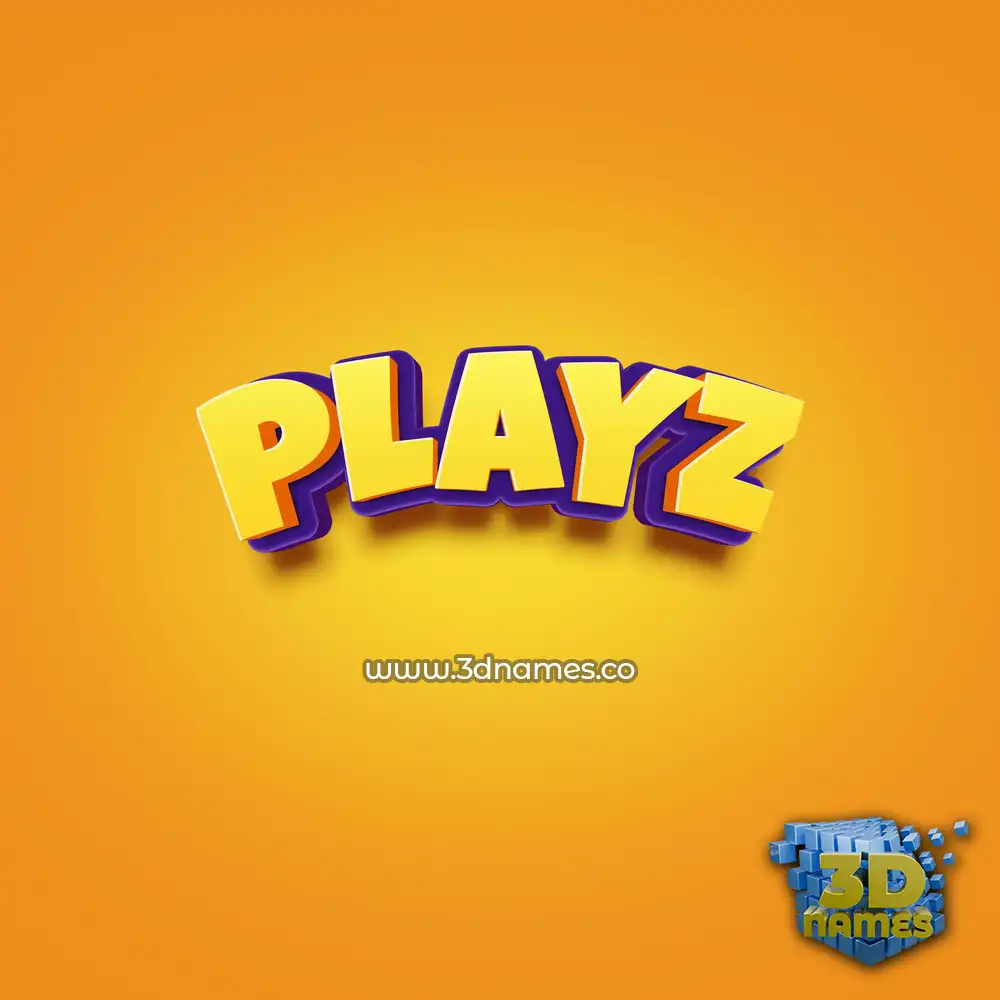 playz in Orange Toon style - 3D name wallpaper