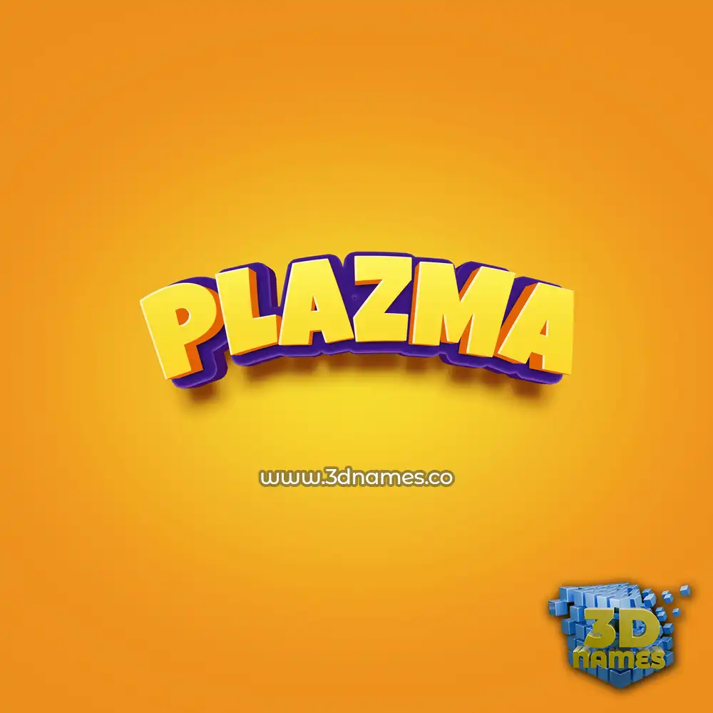 plazma in Orange Toon style - 3D name wallpaper