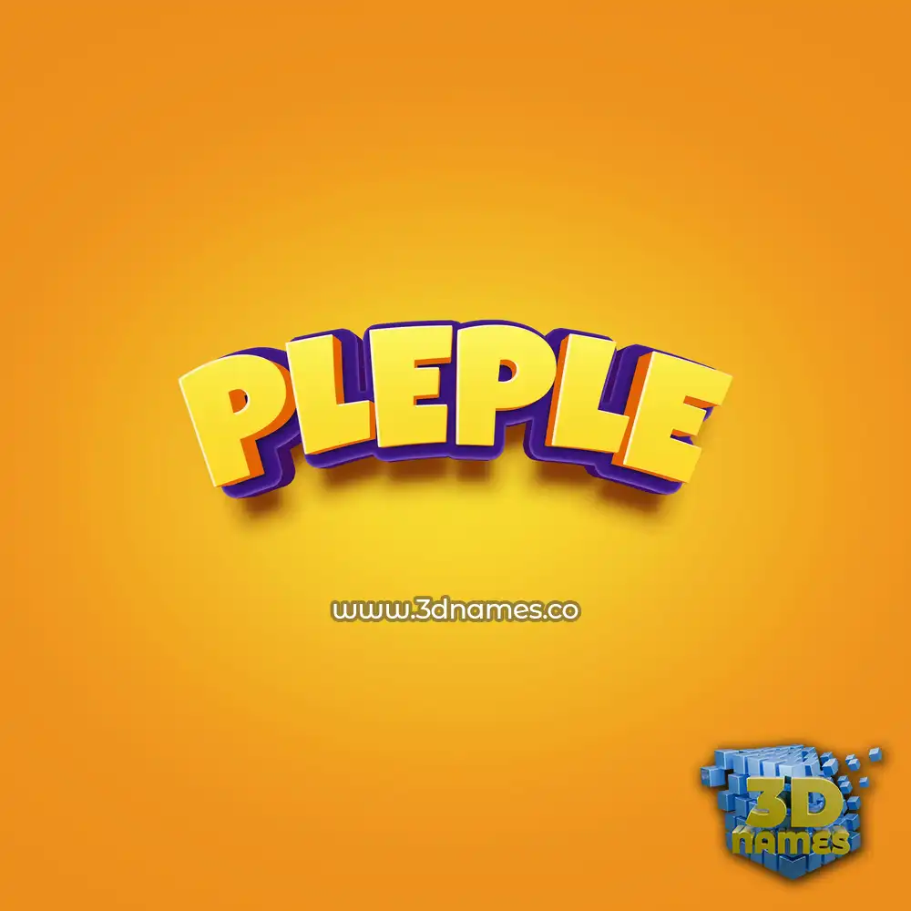 pleple in Orange Toon style - 3D name wallpaper