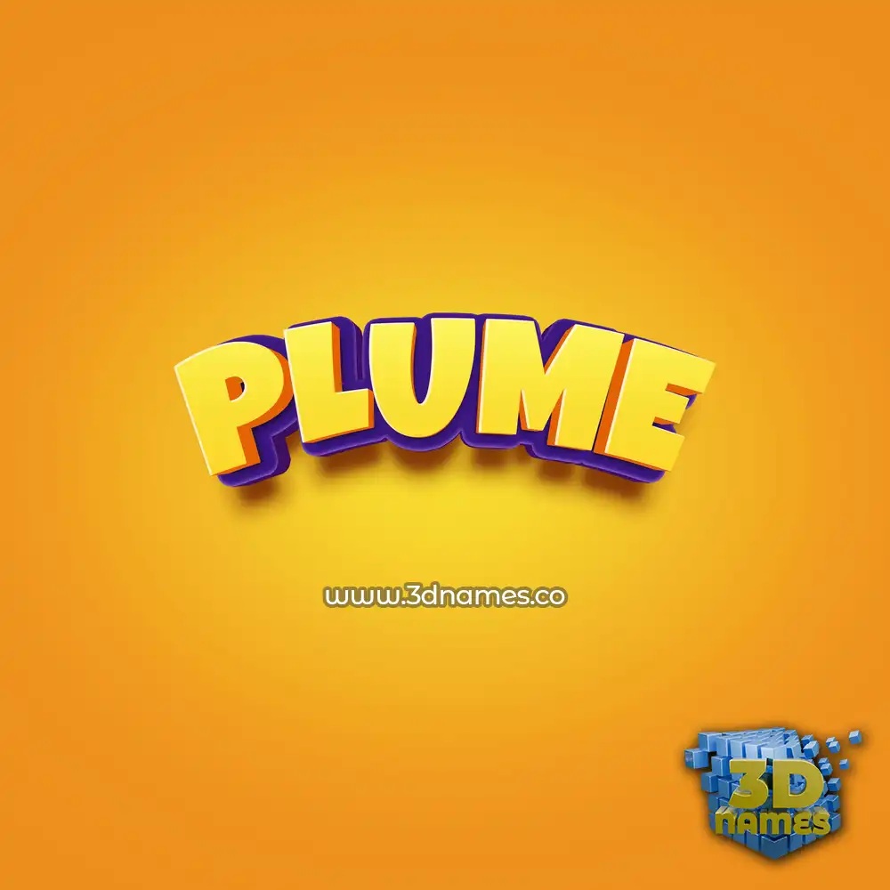 plume in Orange Toon style - 3D name wallpaper