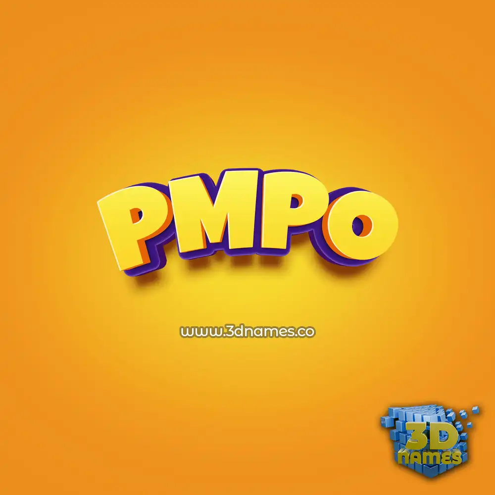 pmpo in Orange Toon style - 3D name wallpaper