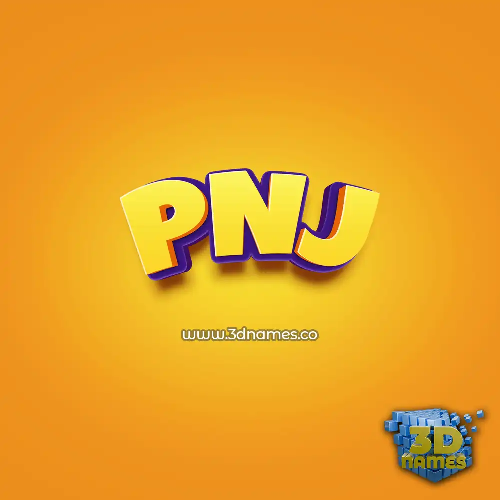 pnj in Orange Toon style - 3D name wallpaper