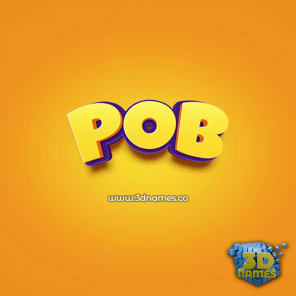pob in Orange Toon style - 3D name wallpaper
