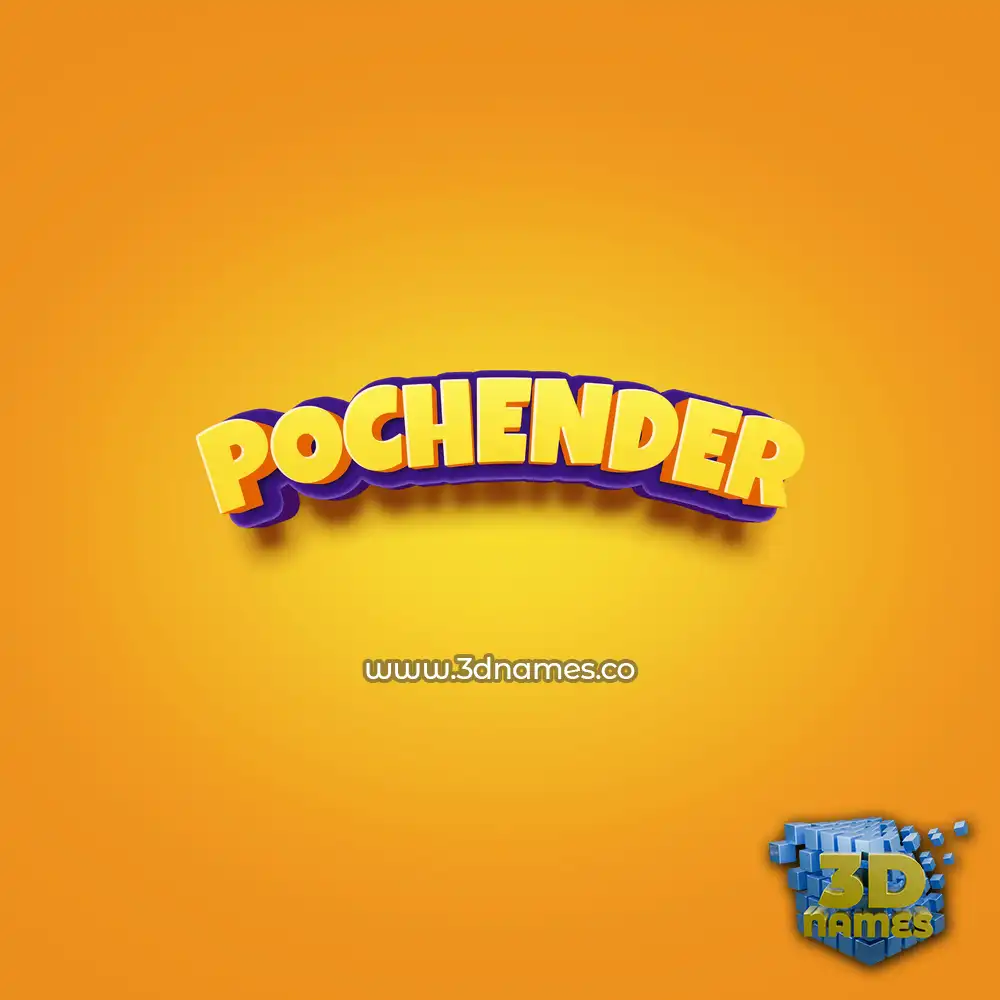 pochender in Orange Toon style - 3D name wallpaper