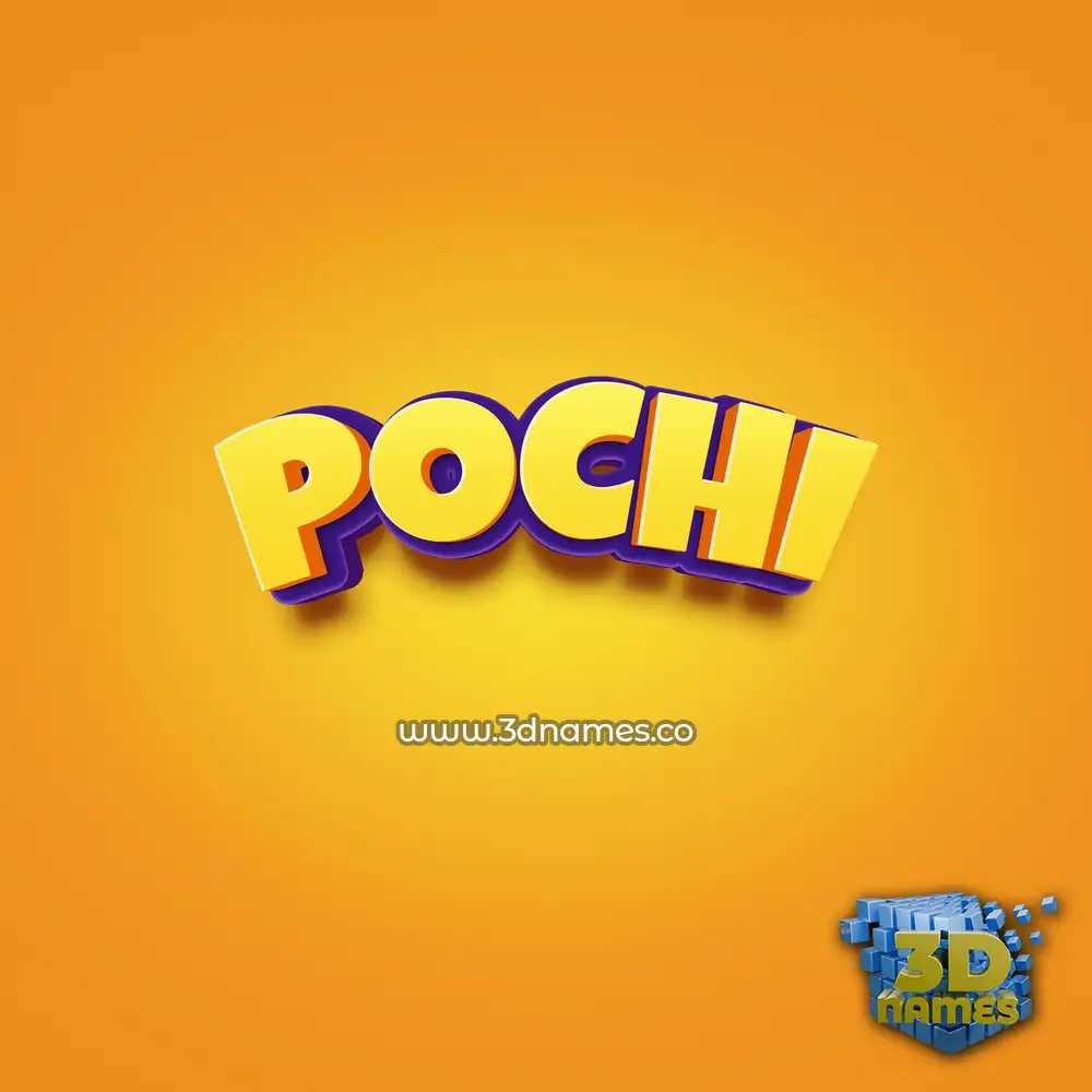 pochi in Orange Toon style - 3D name wallpaper