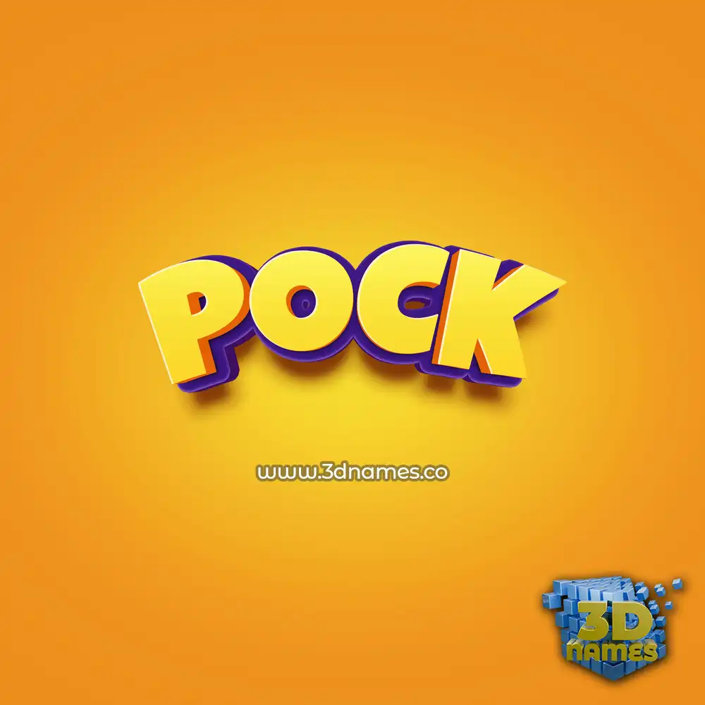 pock in Orange Toon style - 3D name wallpaper