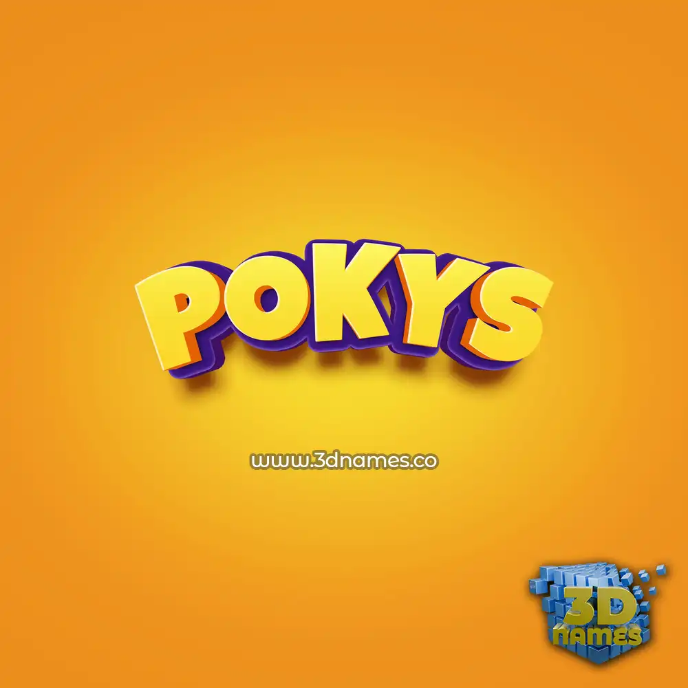 pokys in Orange Toon style - 3D name wallpaper