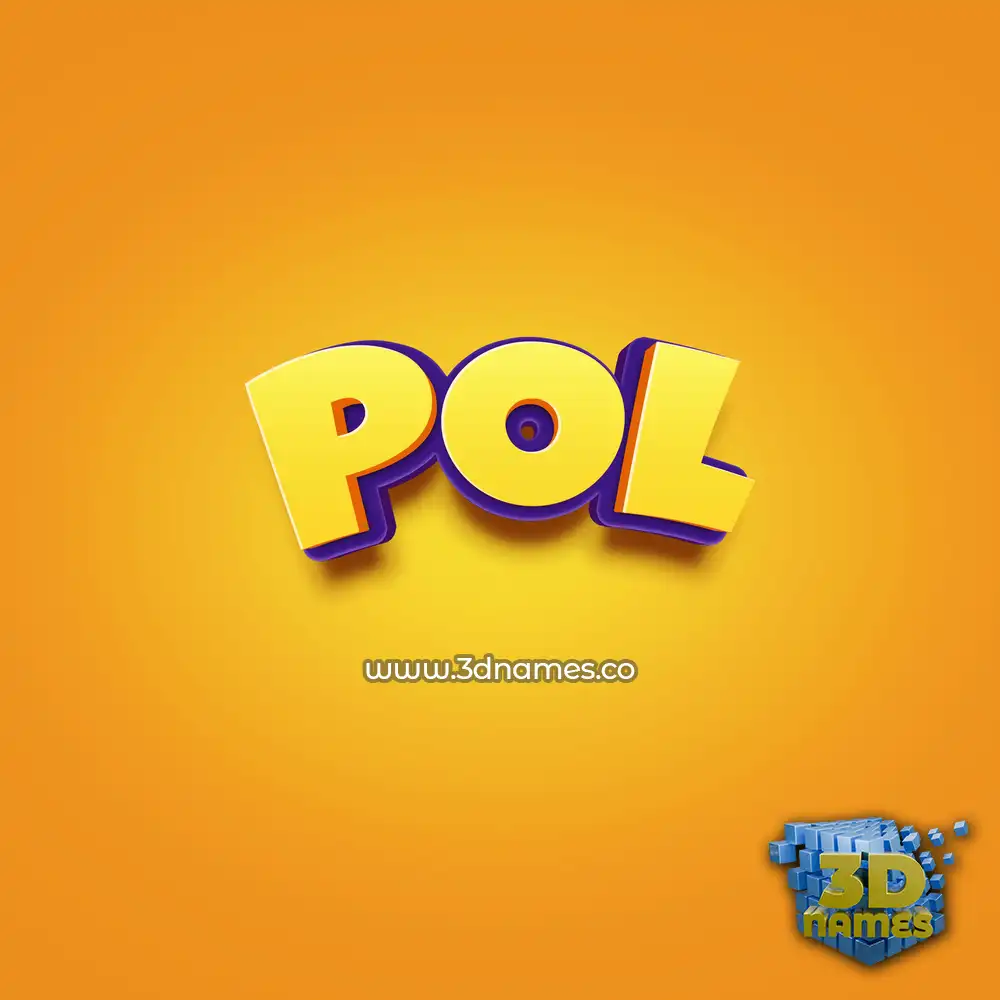 pol in Orange Toon style - 3D name wallpaper