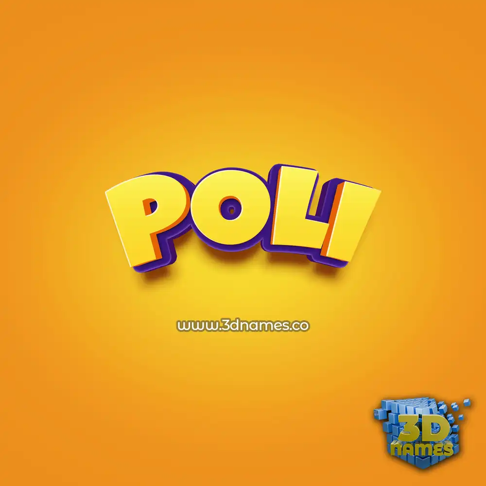 poli in Orange Toon style - 3D name wallpaper