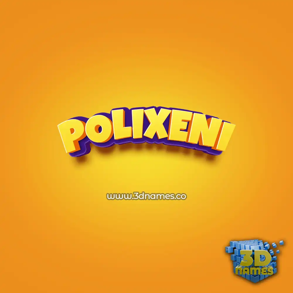 polixeni in Orange Toon style - 3D name wallpaper
