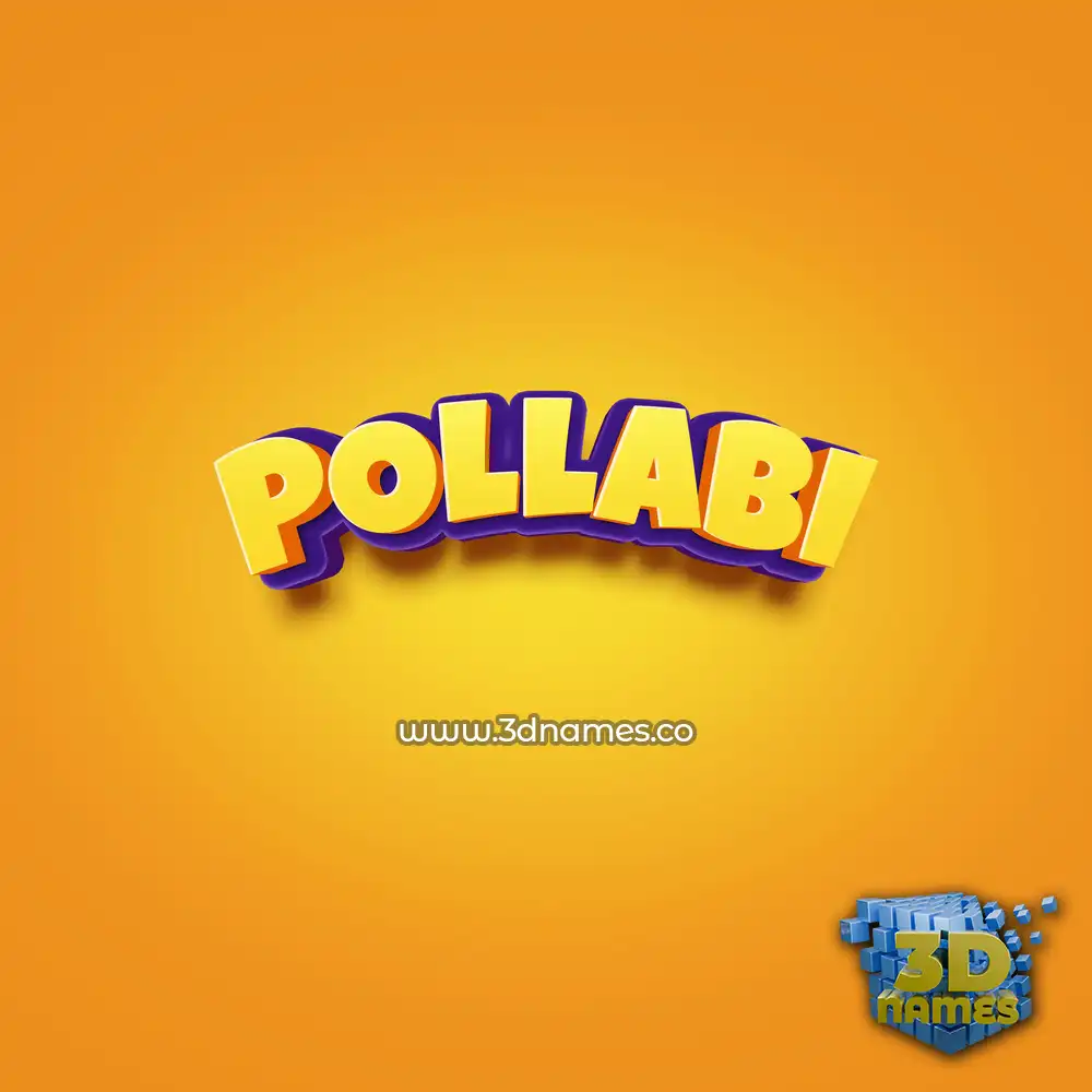 pollabi in Orange Toon style - 3D name wallpaper
