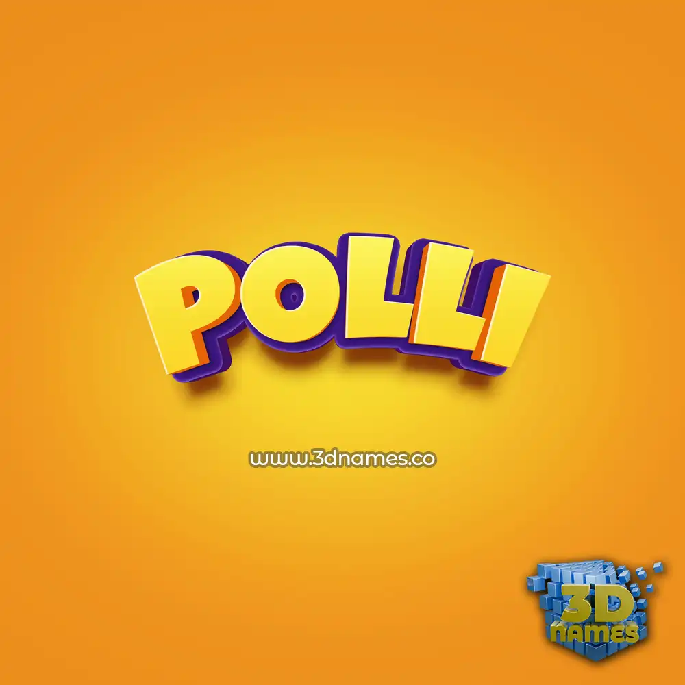 polli in Orange Toon style - 3D name wallpaper
