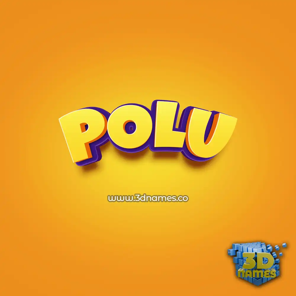 polu in Orange Toon style - 3D name wallpaper