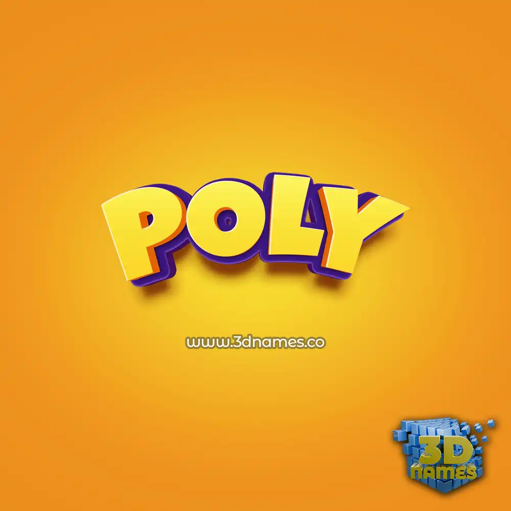 poly in Orange Toon style - 3D name wallpaper