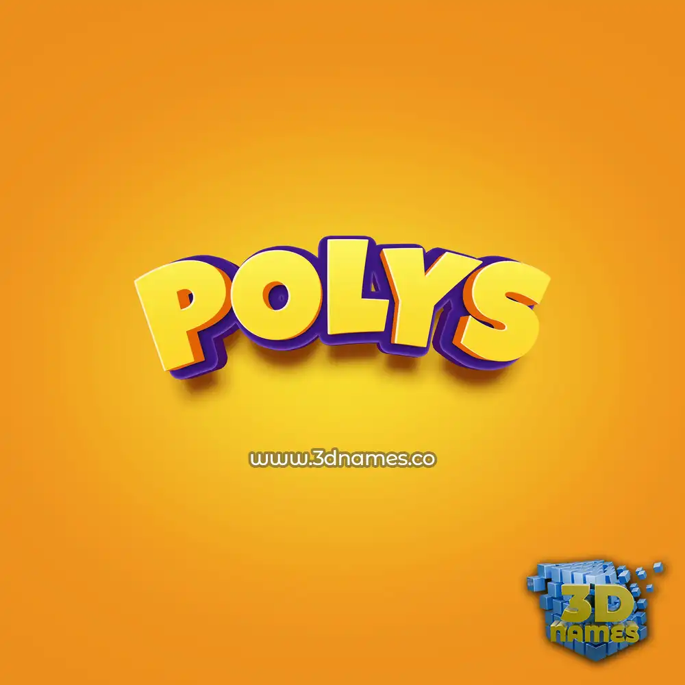 polys in Orange Toon style - 3D name wallpaper