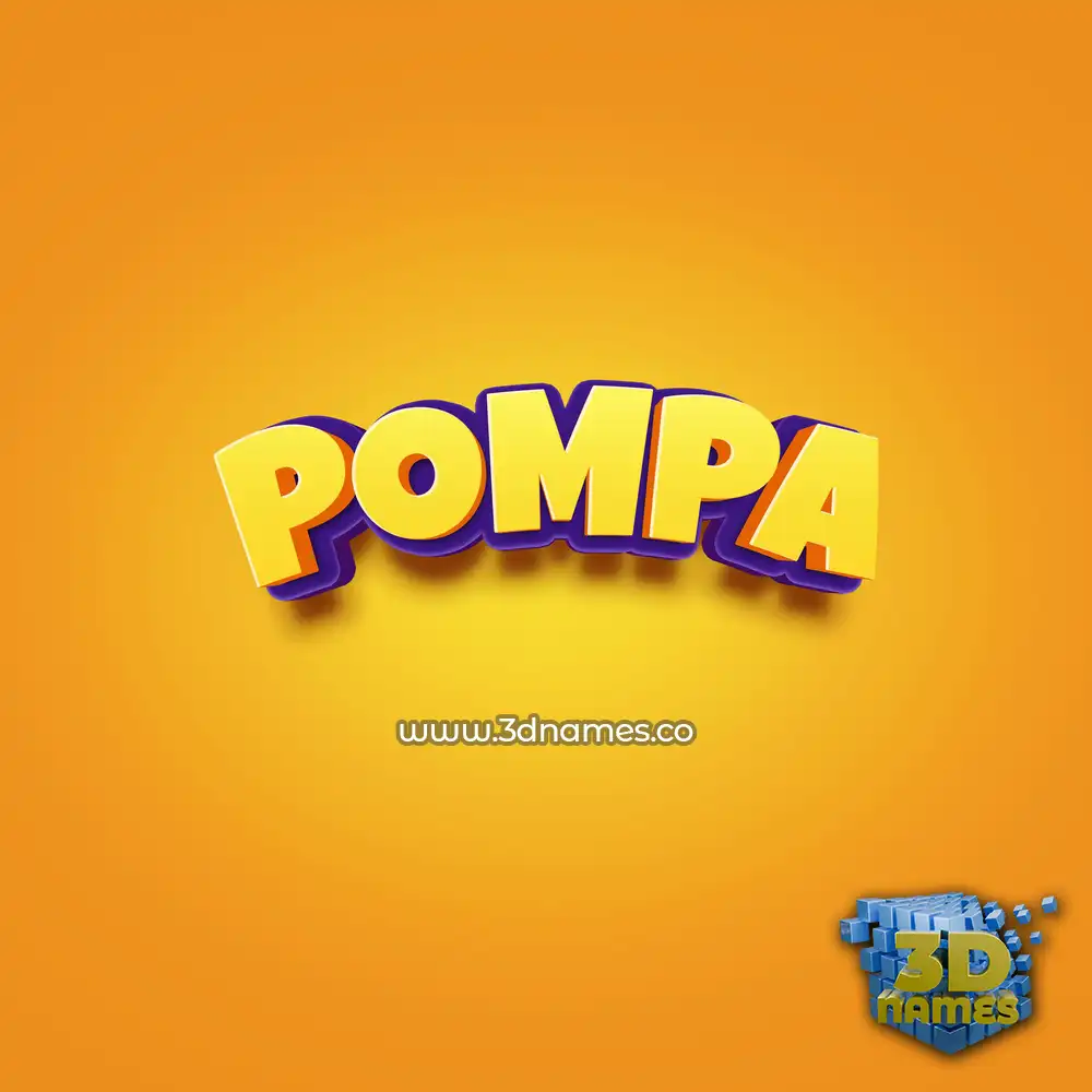 pompa in Orange Toon style - 3D name wallpaper
