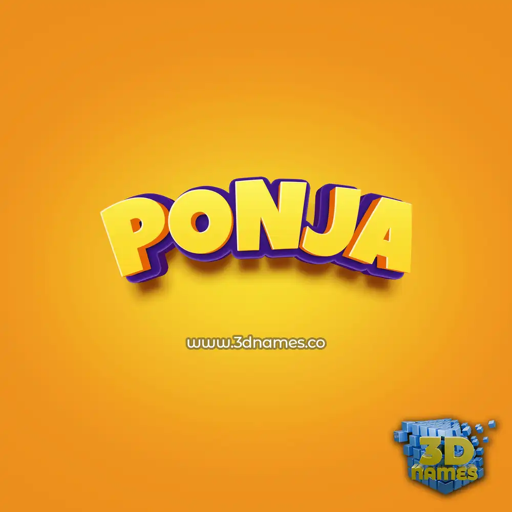 ponja in Orange Toon style - 3D name wallpaper