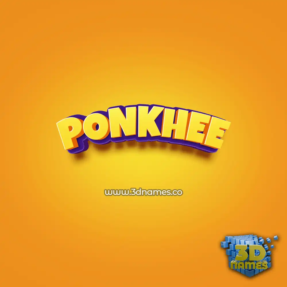 ponkhee in Orange Toon style - 3D name wallpaper