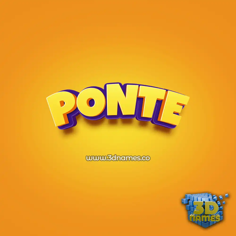 ponte in Orange Toon style - 3D name wallpaper
