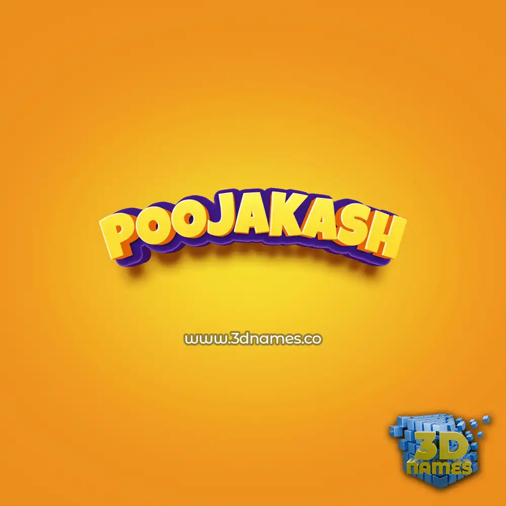 poojakash in Orange Toon style - 3D name wallpaper