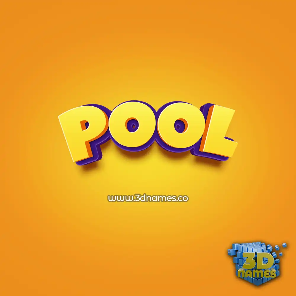 pool in Orange Toon style - 3D name wallpaper