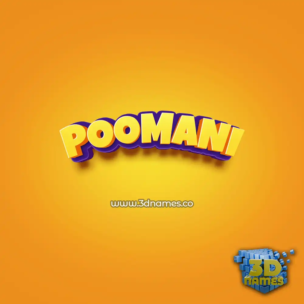 poomani in Orange Toon style - 3D name wallpaper