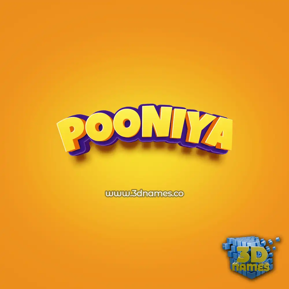 pooniya in Orange Toon style - 3D name wallpaper